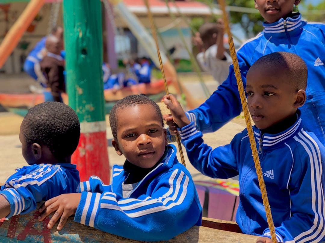 Children playing in classroom